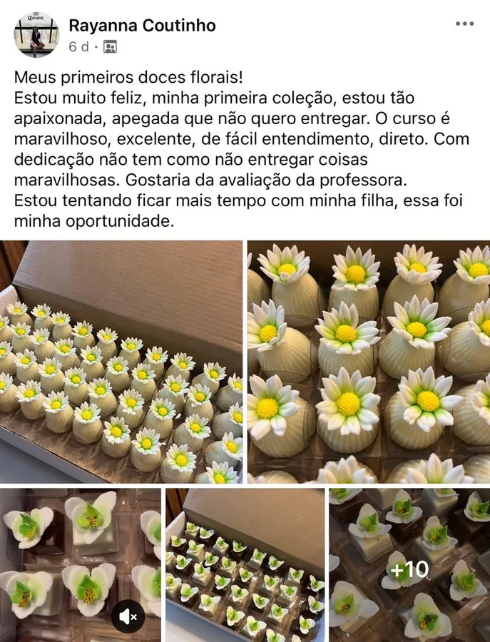 Print de mensagem de aluna da Prof Gi